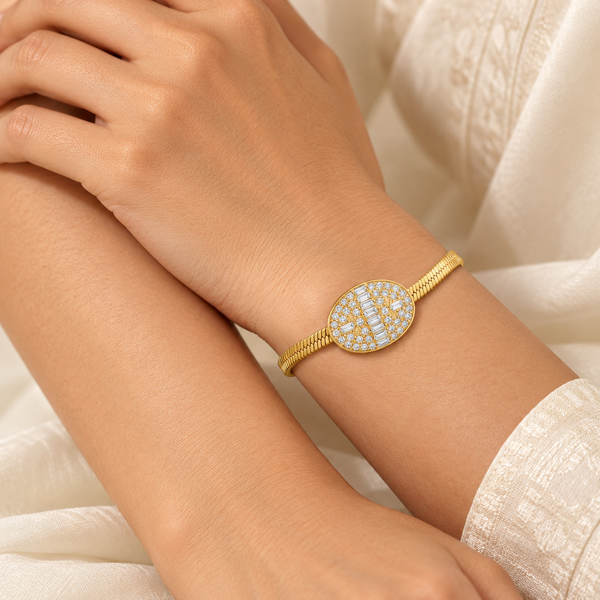 Studded Circle Wiper Chain Bracelet