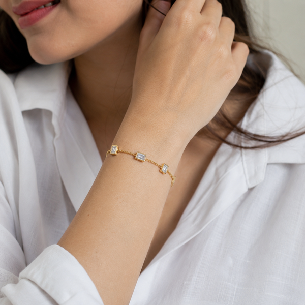Crystal Rectangular Cut Bracelet