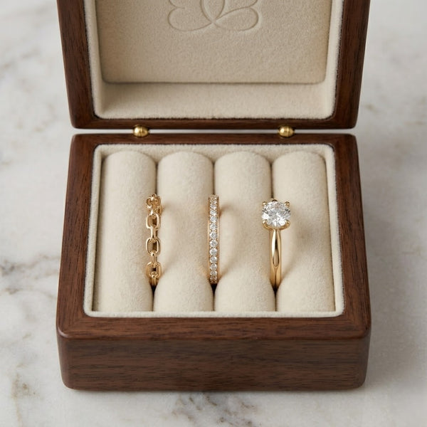 Classic Link Diamond Ring Set