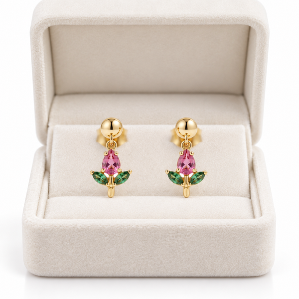 Pink Tulip Earrings