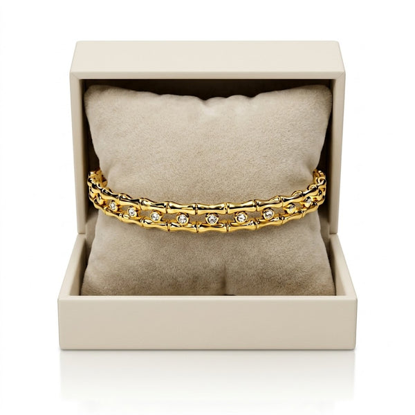 Bamboo Diamond Stud Bracelet