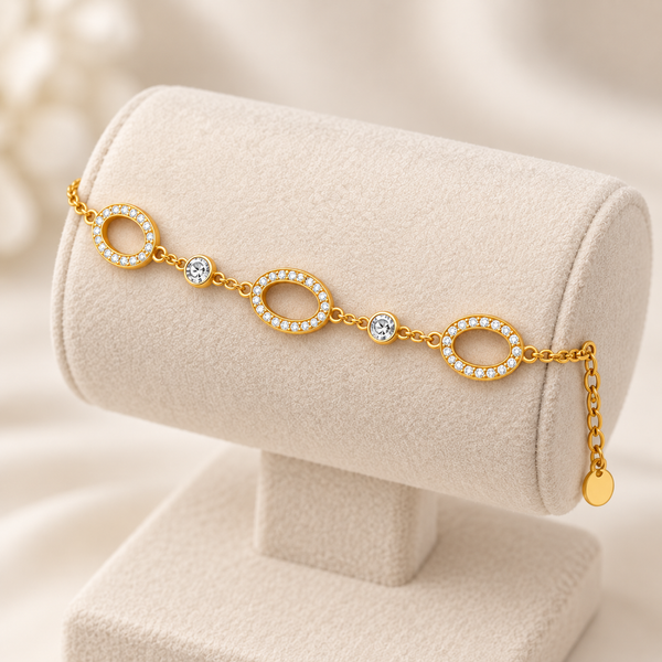 Dainty Sparkly Oval Bracelet