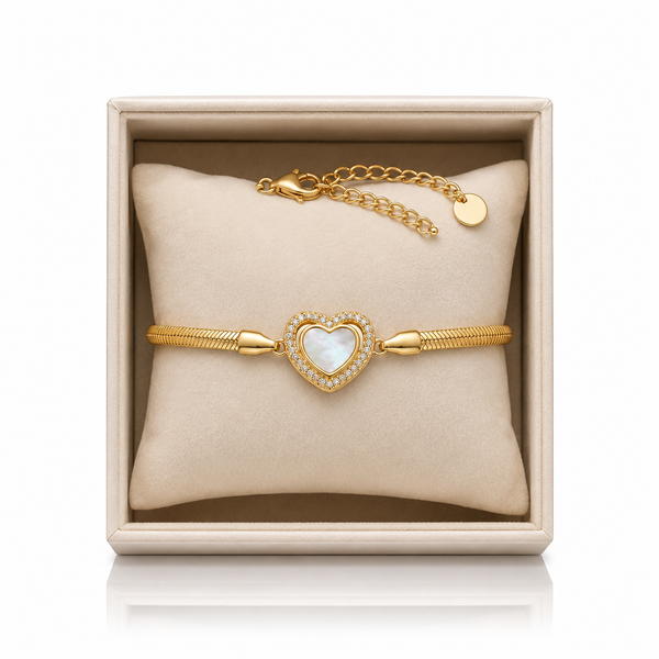Pearl Heart Diamond Studded Bracelet