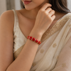 Resin Tube Stretchable Bracelet - Maroon