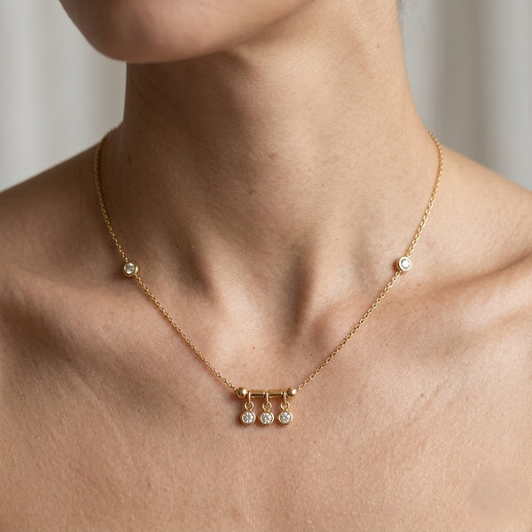 Crystal Charm Dangle Necklace