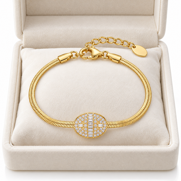 Studded Circle Wiper Chain Bracelet