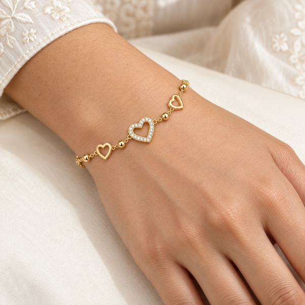 Halo Heart Studded Bracelet