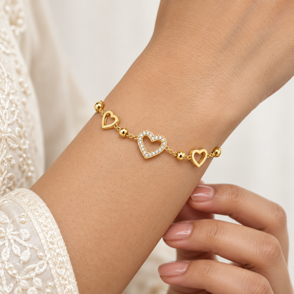 Halo Heart Studded Bracelet