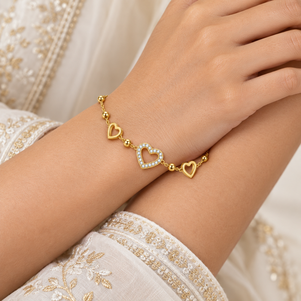 Halo Heart Studded Bracelet