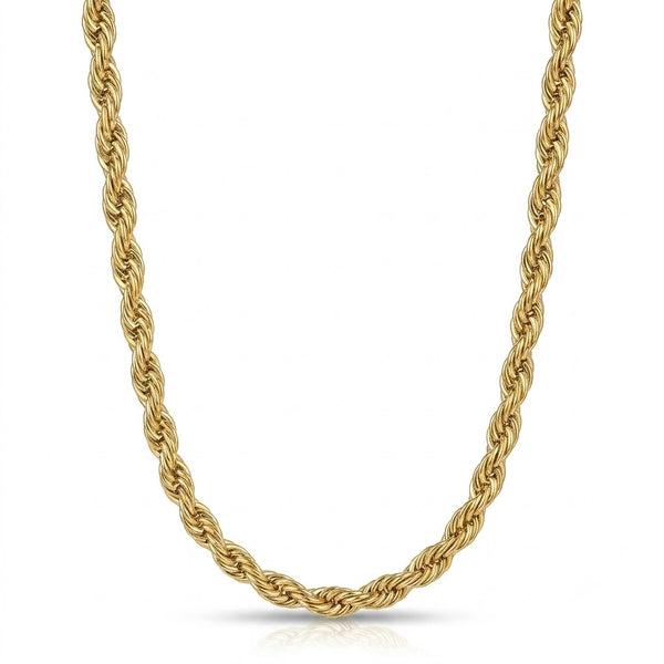 Rope 18K Gold Plated 6MM Men's Chain