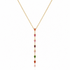 Multicolour Teardrop Y Necklace