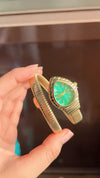 Serpenti d’Or – Green Snake Head Bangle Watch