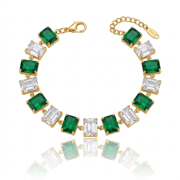 Cubic Emerald Crystal Bracelet