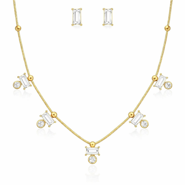 Emerald Ellie Necklace with Earrings
